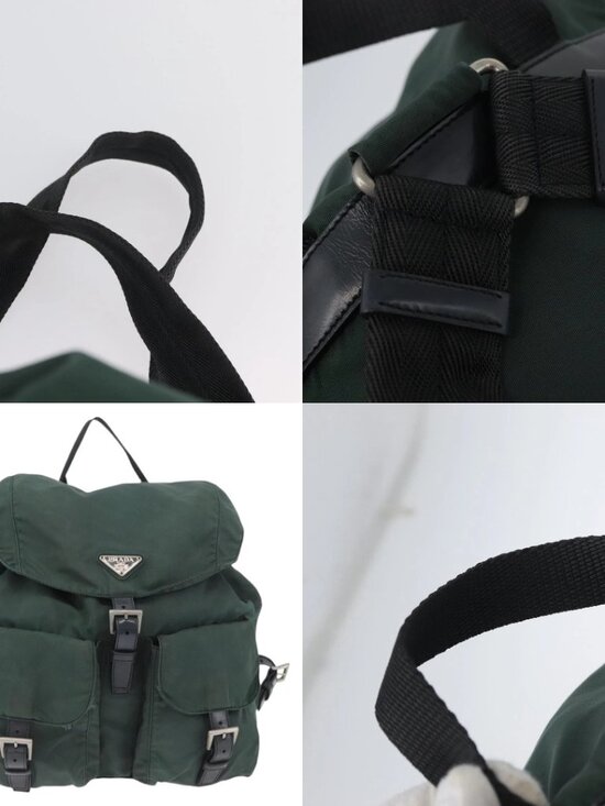 PRADA Backpack Nylon Green Silver Auth BSZ500 main image 11